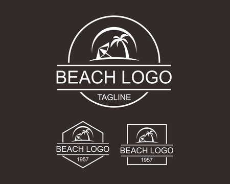 beach logo vector icon illustration design templateのイラスト素材