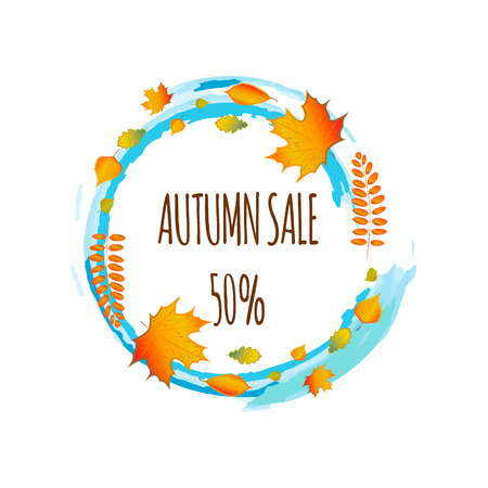 Watercolor autumn foliage vector sale bannerのイラスト素材