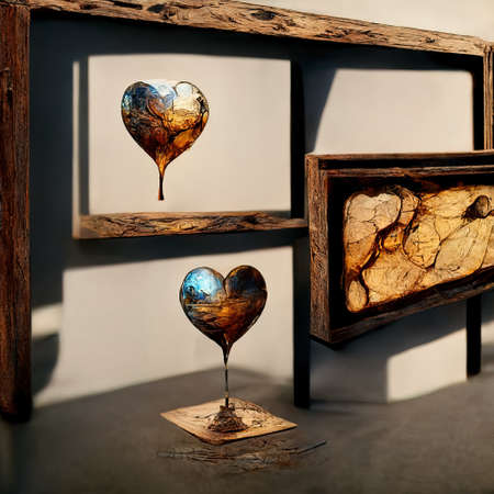 Environmental Art Love Tree Wood Hearts Abstract Background