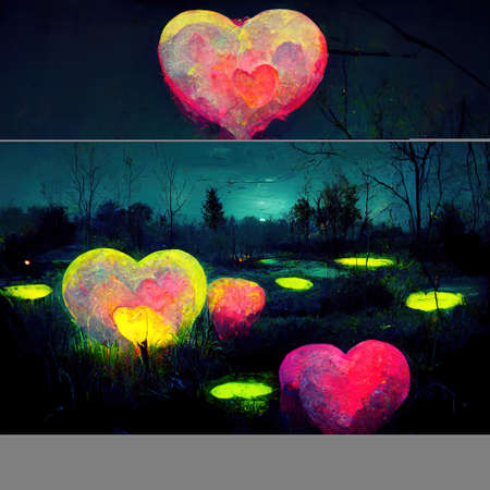 Love Hearts Decorative Art Printable Illustration Abstract Backgroundの写真素材