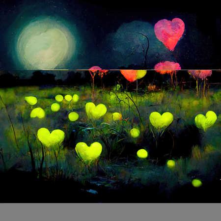 Love Hearts Decorative Art Printable Illustration Abstract Backgroundの写真素材