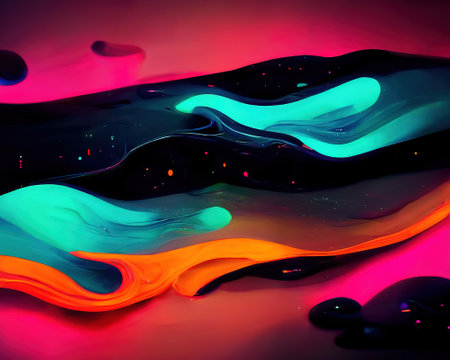 Vibrant Pink Neon Green Multicolor Splashes Background