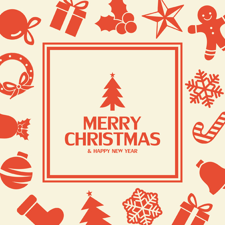 Flat christmas icons seamless pattern element vector backgroundのイラスト素材