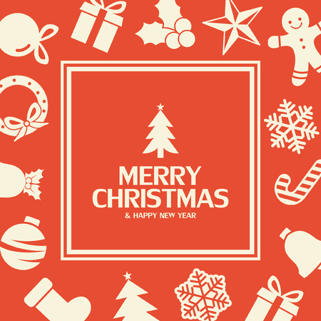 Flat christmas icons seamless pattern element vector backgroundのイラスト素材