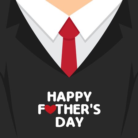 Happy Father's Day template / greeting card with father's clothes vector illustrationのイラスト素材