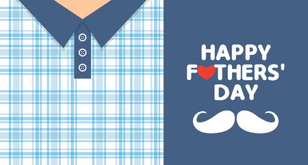 Happy Father's Day template / greeting card with father's clothes vector illustrationのイラスト素材