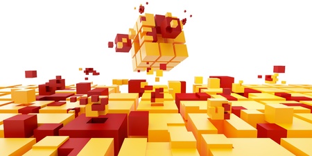 Teamwork concept  Cubes puzzleの写真素材