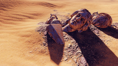 Stones in the desert. 3d rendering. Computer digital drawing.の写真素材