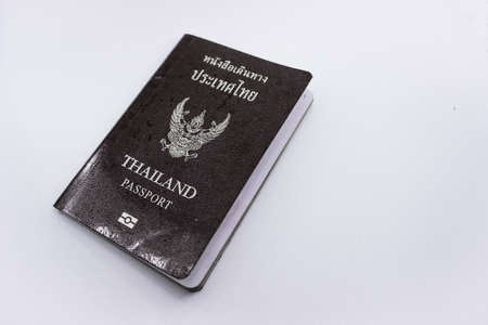 Thailand passport on white backgroundの写真素材
