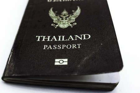 Thailand passport on white backgroundの写真素材