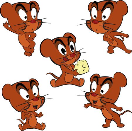 vector illustration of a rodent in different situationsのイラスト素材