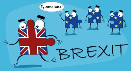 Vector illustration of a graphic representation of brexitのイラスト素材