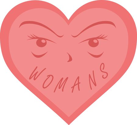 Vector illustration of a heart with the look of a womanのイラスト素材