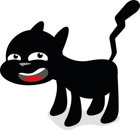 Vector illustration of a black cat cartoonのイラスト素材