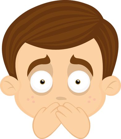 Vector illustration of expressions of a boy cartoonのイラスト素材