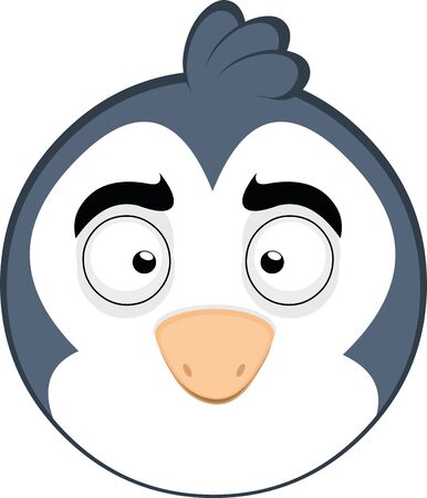 Vector illustration of the face of a penguin cartoonのイラスト素材