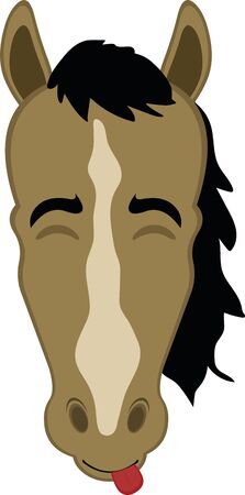 Vector illustration of the face of a nice horse cartoonのイラスト素材