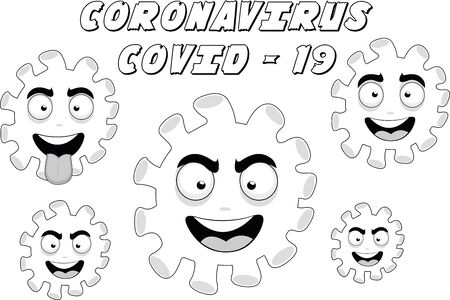 Vector illustration of coronavirus cartoonのイラスト素材
