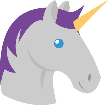 Vector emoticon illustration of a unicornのイラスト素材