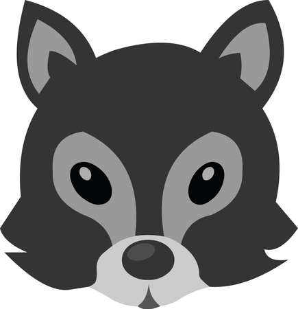 Vector illustration of the face of a wolf cartoonのイラスト素材