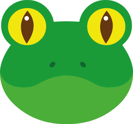 Vector illustration of a frog's face cartoonのイラスト素材