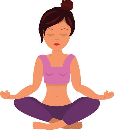 Vector illustration of a woman doing yogaのイラスト素材