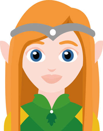 Vector emoticon illustration of a mythological elf womanのイラスト素材