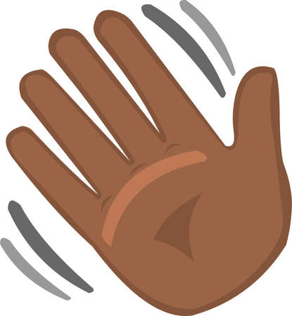 Vector emoticon illustration of a waving handのイラスト素材