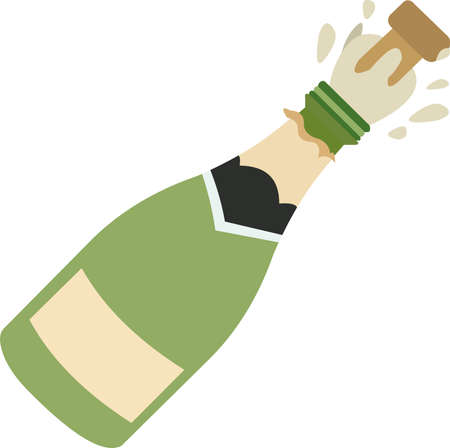 Vector illustration of an emoticon of a champagne openingのイラスト素材