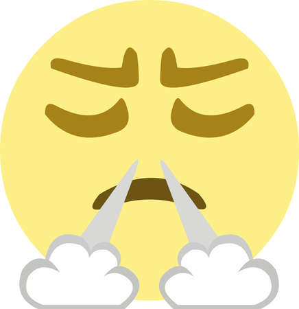 Vector illustration of emoji with an angry expressionのイラスト素材