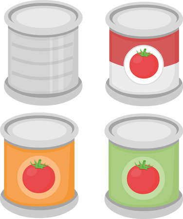 Vector illustration of tomato cansのイラスト素材