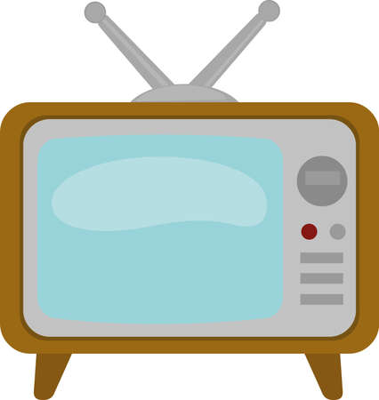 Vector illustration of an emoticon of a retro televisionのイラスト素材