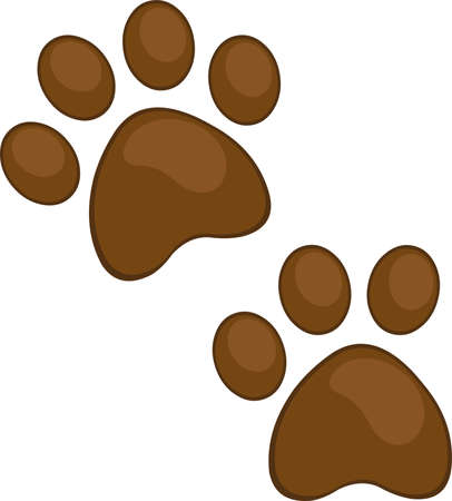 Vector illustration of paw prints emoticonのイラスト素材