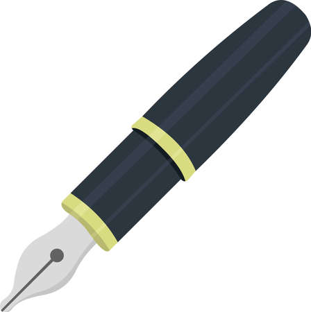 Vector emoticon illustration of a penのイラスト素材