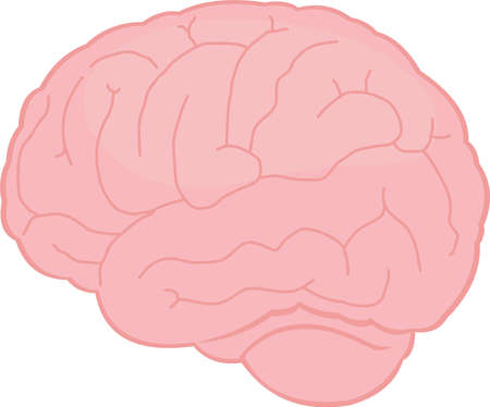 Vector illustration of emoticon of a brain