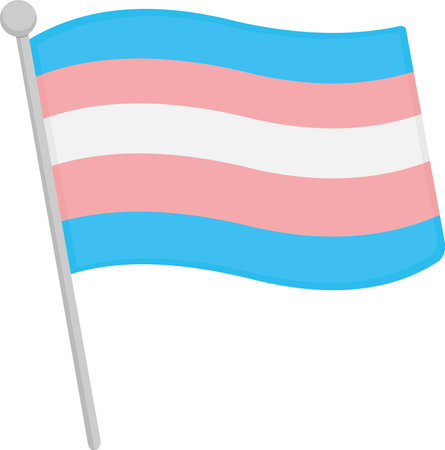 Vector illustration of transgender flag emoticonのイラスト素材