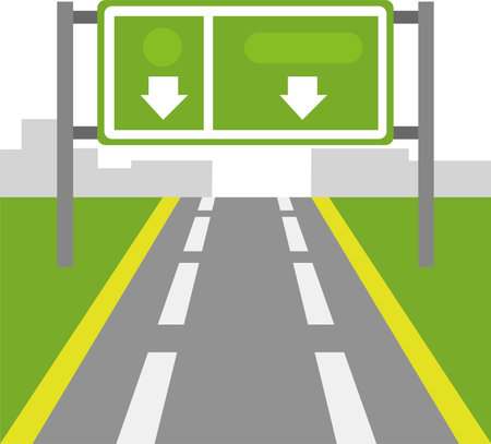 Vector emoticon illustration of a highwayのイラスト素材