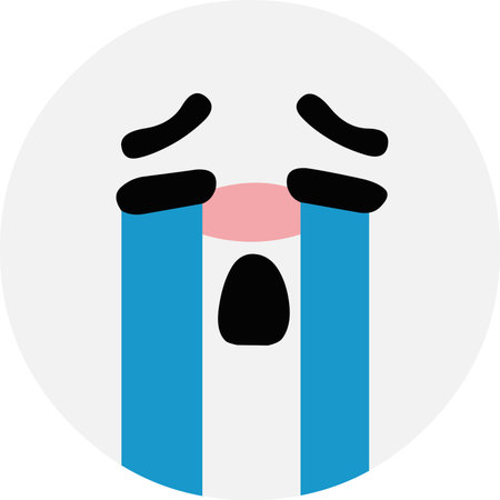 Vector emoticon illustration of a crying faceのイラスト素材