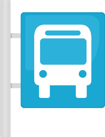 Vector illustration of bus stop signaling emoticonのイラスト素材