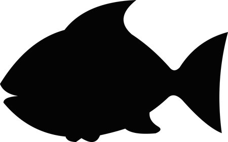 Illustration of emoticon of a fish silhouetteのイラスト素材