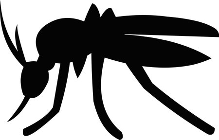 Vector emoticon illustration of a mosquito silhouetteのイラスト素材