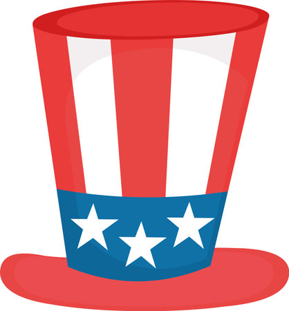 Vector emoticon illustration of a classic usa hatのイラスト素材