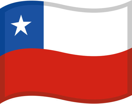 Vector emoticon illustration of the flag of Chileのイラスト素材