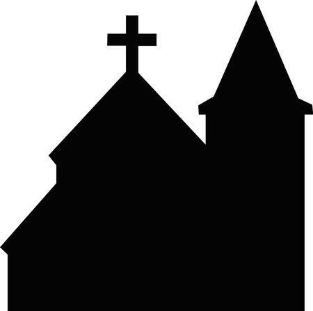 Vector illustration of the silhouette of a churchのイラスト素材