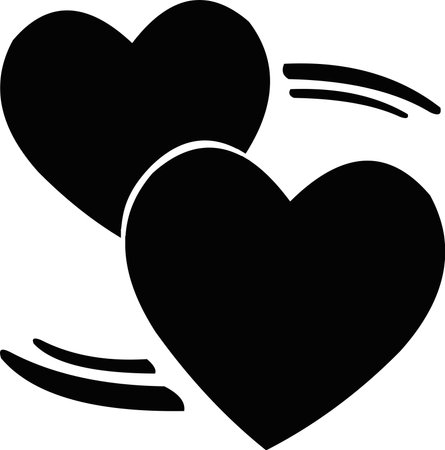 Vector illustration of hearts silhouetteのイラスト素材
