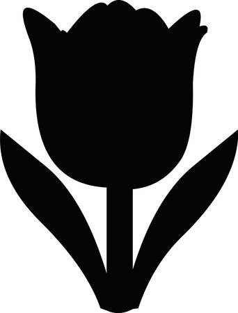 Vector illustration of the silhouette of a roseのイラスト素材