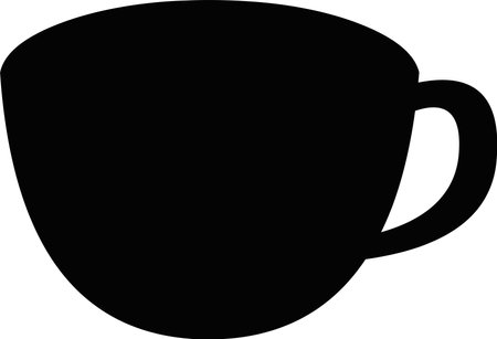 Vector illustration of the silhouette of a cupのイラスト素材