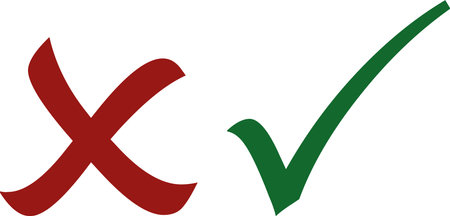 Vector illustration of a checklist and a crossのイラスト素材