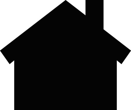 Vector illustration of a house silhouetteのイラスト素材
