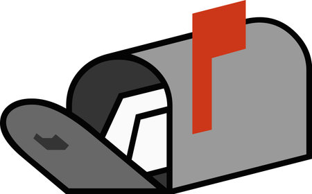 Vector emoticon illustration of a mailboxのイラスト素材